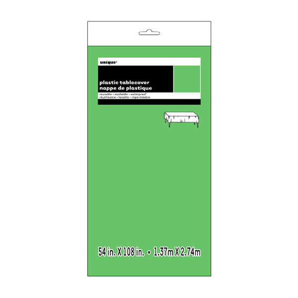 Unique Lime Green Rect Plastic Tablecover 108 ct