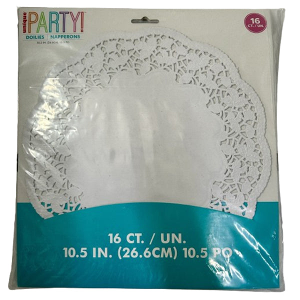 Unique White Doilies 10.5in 16 ct