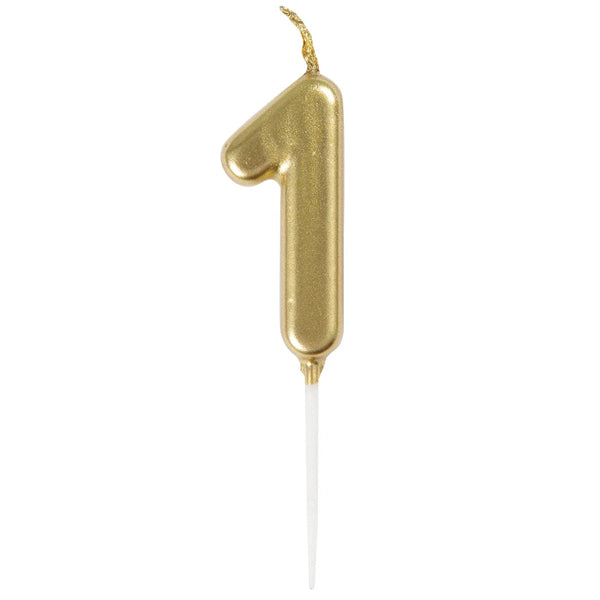 Unique Mini Gold Pick Birthday Candle 1 6 ct