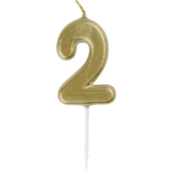 Unique Mini Gold Pick Birthday Candle 2 6 ct