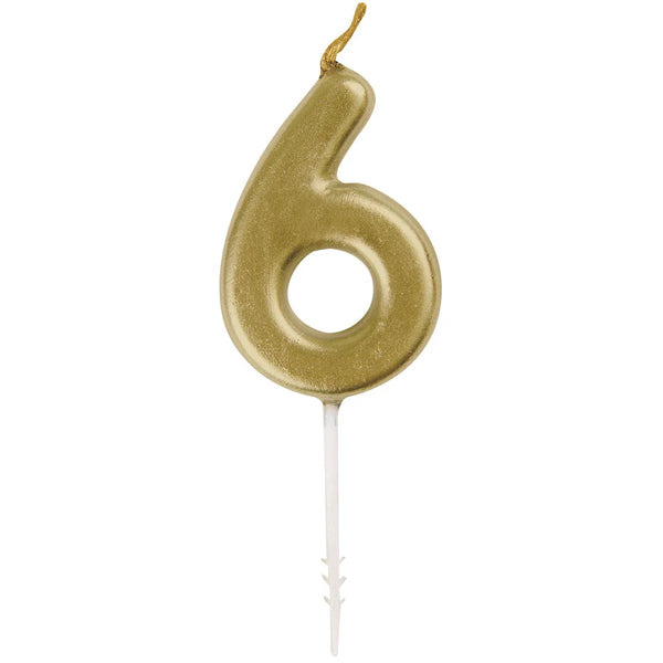 Unique Mini Gold Pick Birthday Candle 6 6 ct