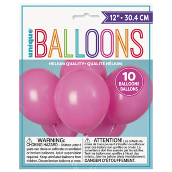 Unique Bubblegum Pink Balloons 12in 10 ct