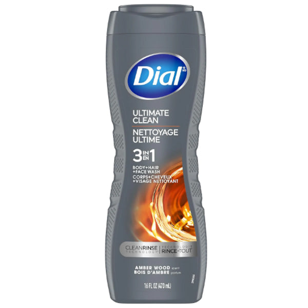 DIAL Men Ultimate Clean 3IN1 Body+hair+face Wash 473 mL