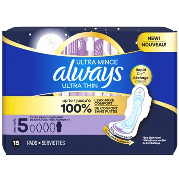 Always Maxi Size 5 Ultra Thin Overnight 15 ct