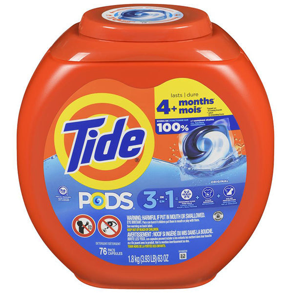 Tide Pods 3 in 1 Original Scent Laundry Detergent 76 ct