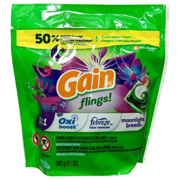 GAIN Flings Moonlight Breeze Detergent Pacs 16 ct