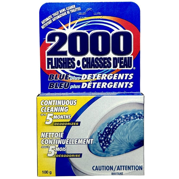 2000 Flushes Blue Detergent Toilet Bowl Cleaner 100 g