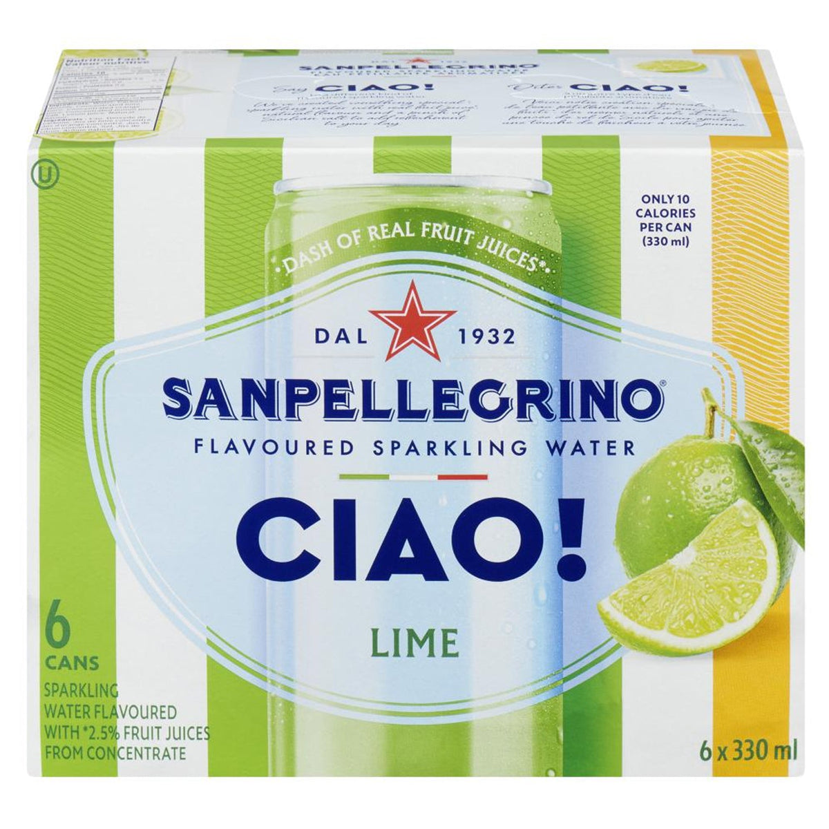 San Pellegrino Ciao Cans Lime 4x6x330 mL