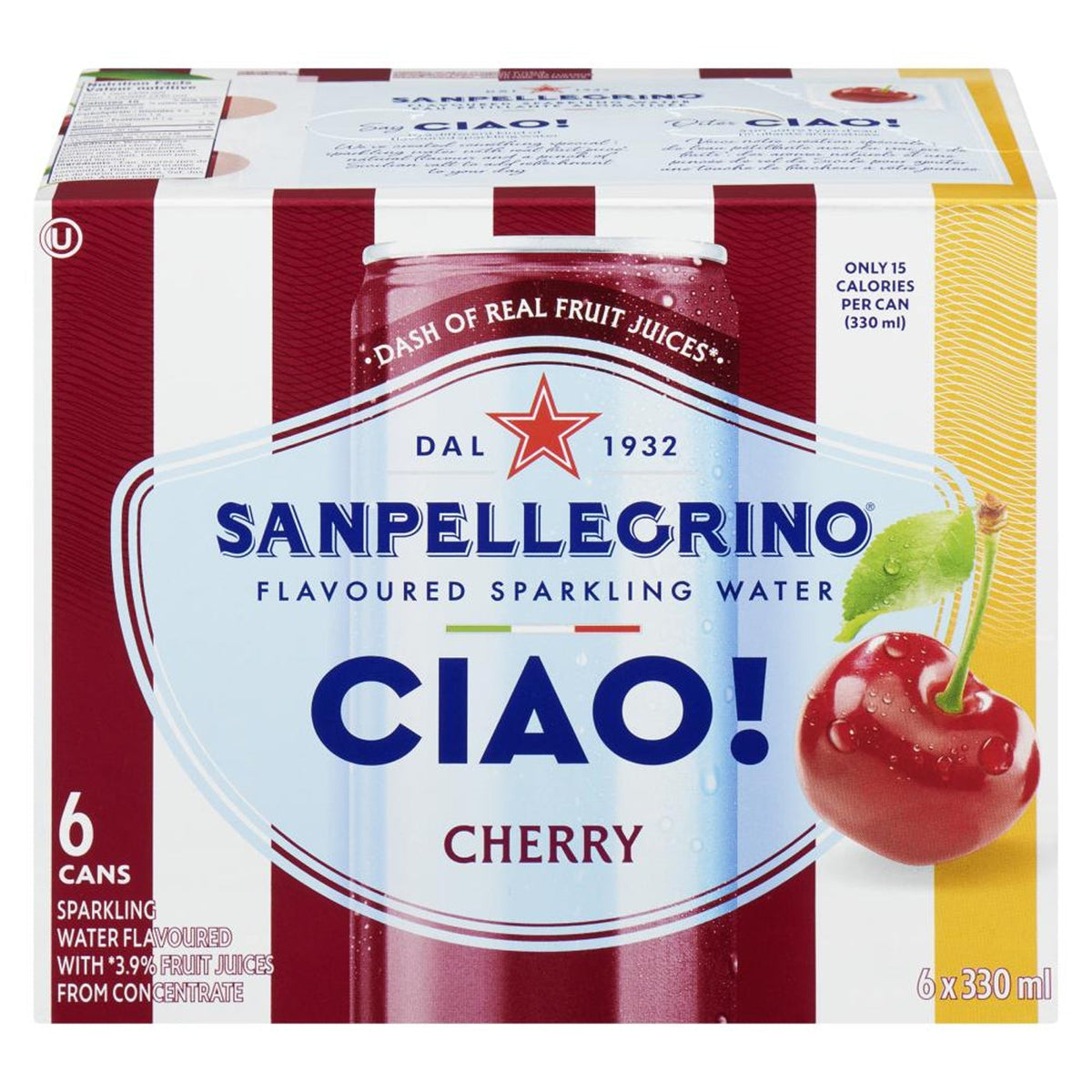 San Pellegrino Ciao Cans Cherry 4x6x330 mL