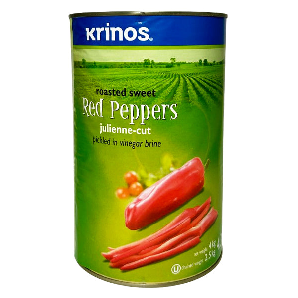 Krinos Julienne Sweet Red Peppers 4 kg