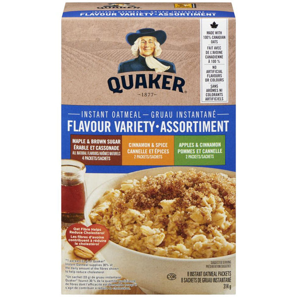 Quaker Family Variety 3 Flv Instant 8-Pack 314 g