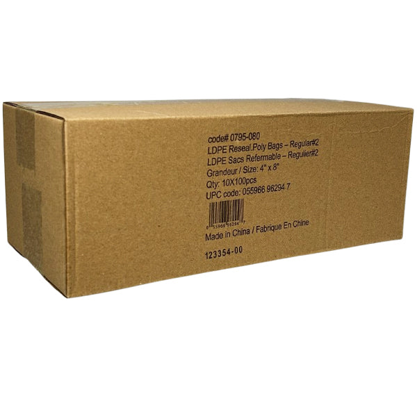 Ziploc 4"x8" Bags (2mil) 1000 ct
