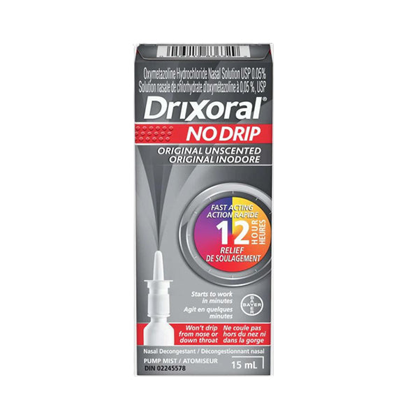 Drixoral No Drip Original Unscented Nasal Decongestant 15 mL