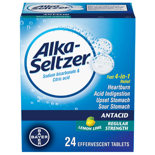 ALKA Seltzer Acetylsalicylic Acid Lemon Lime 24 ct