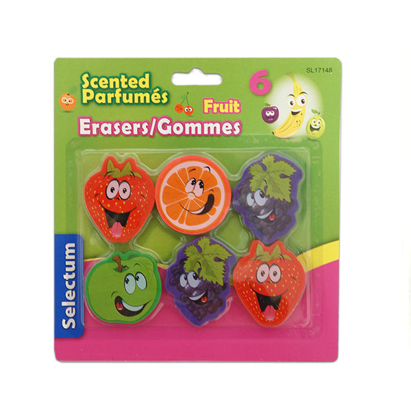 Selectum Fruit Scented 6-Pack Eraser 6 ct