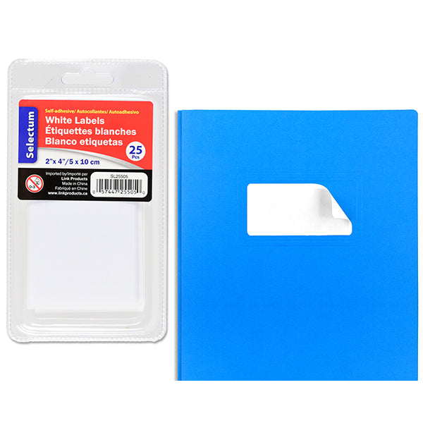 Selectum White Self Adhesive Labels 2X4IN 25-Pack