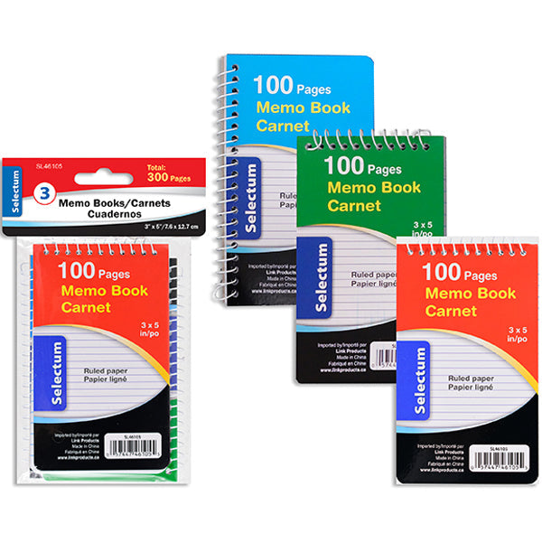 Selectum Coil Notebook 3X5in 300PG