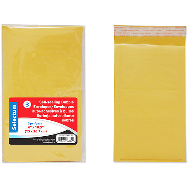 Selectum Bubble Envelopes 10in 3 ct