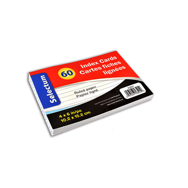 Selectum Ruled Index Cards 4x6 60 ct