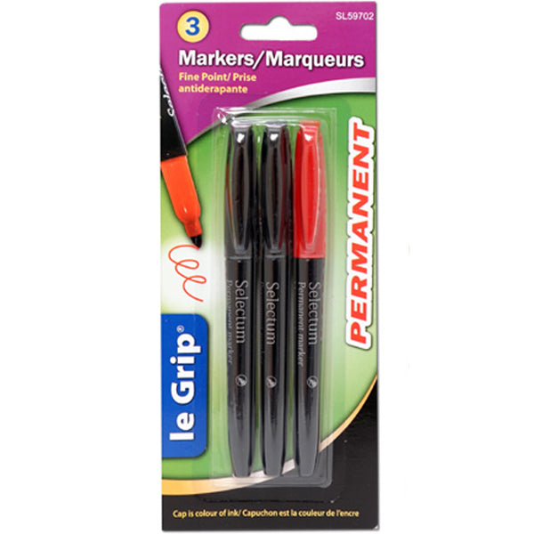 Le Grip Permanent Marker Fineline 3 ct
