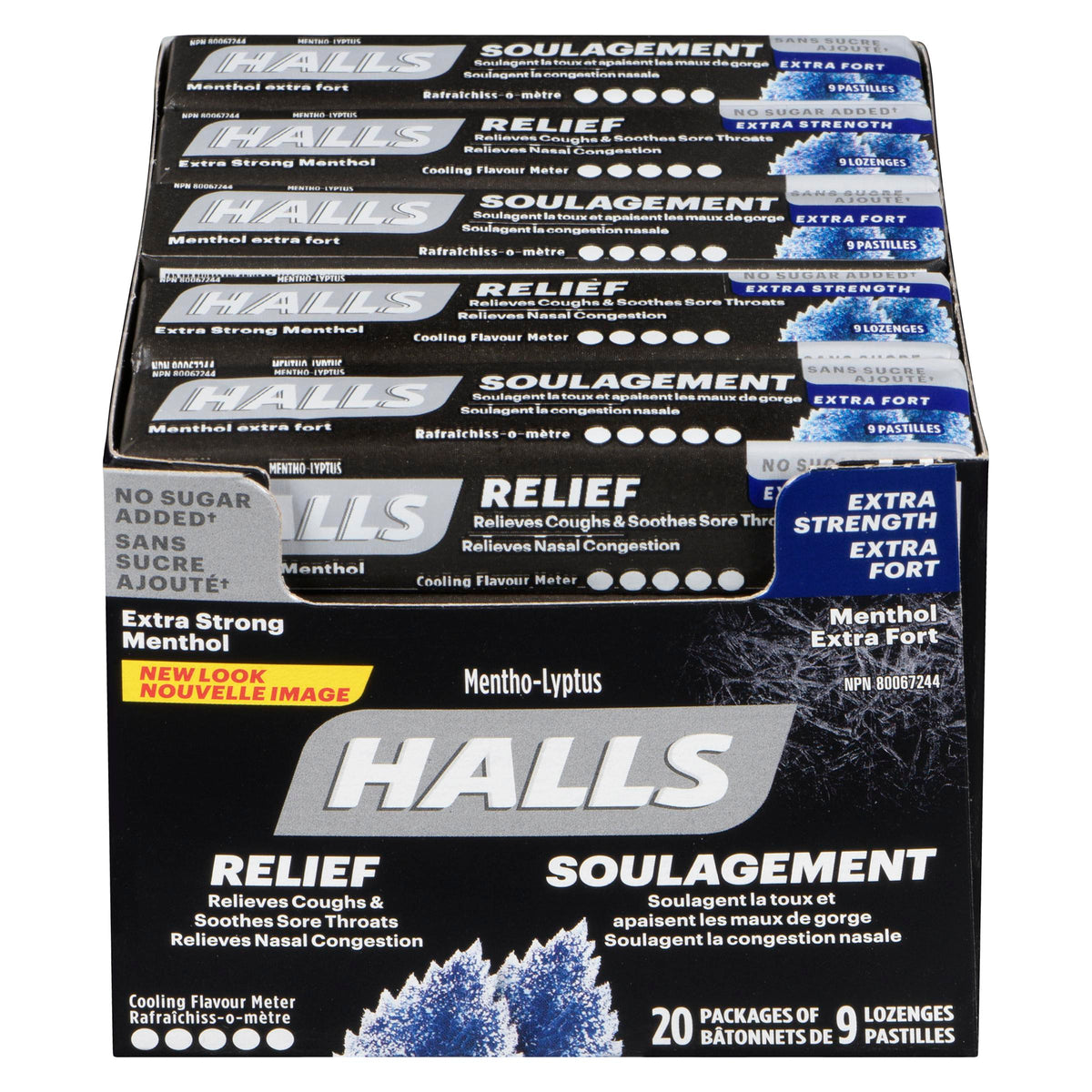 Halls Sugar Free Extra Strong Menthol 9 ct