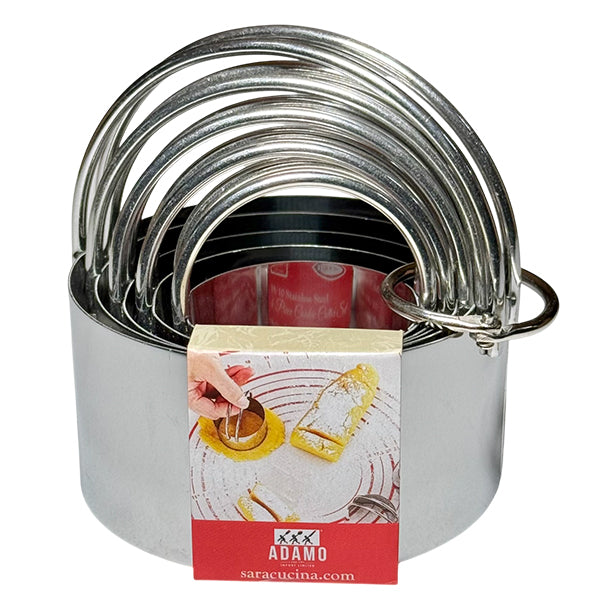 Sara Cucina Stainles Steel Round Cookie Cutter 5 pc