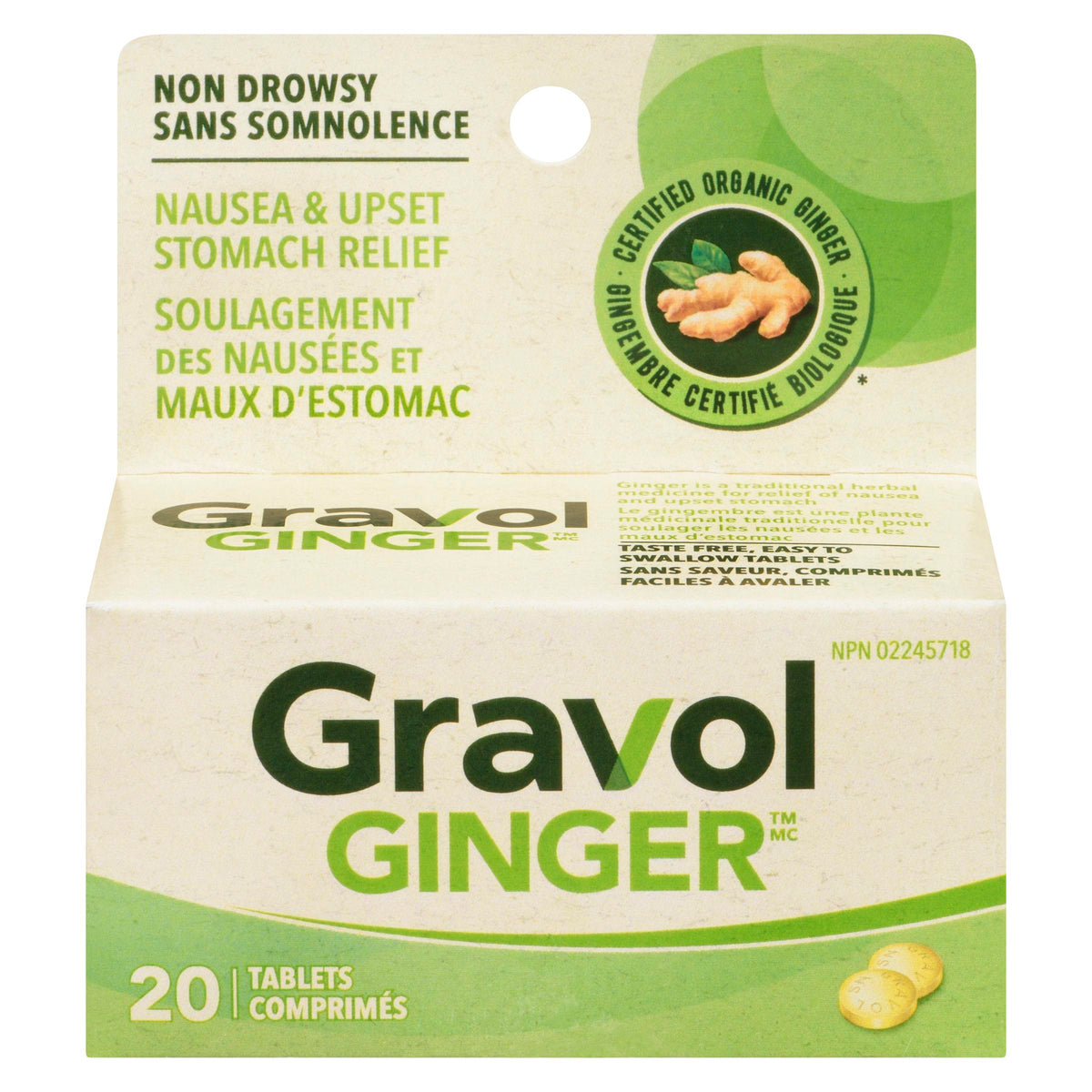 Gravol Ginger Organic 20 ct