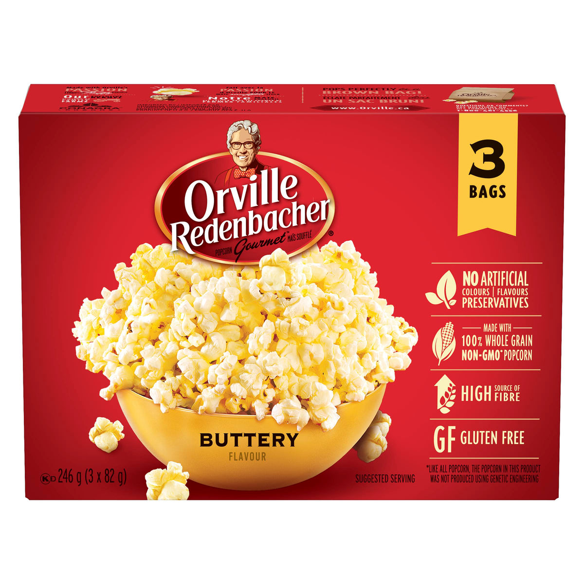 Orville Redenbacher Popcorn Buttery 3x82 g