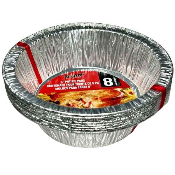 Titan Foil 5" Aluminum Pot Pie Pans 8 ct