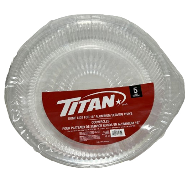 Titan 16IN Dome Lids for Aluminum Serving Trays 5 ct