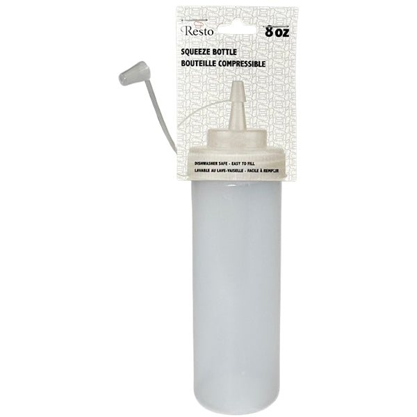 Resto 8 oz Clear Squeeze Bottle with Lid