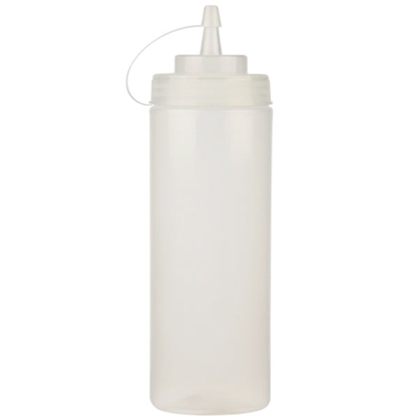 Resto 32 oz Clear Wide Mouth Squeeze Bottle W/lid 6-Pack