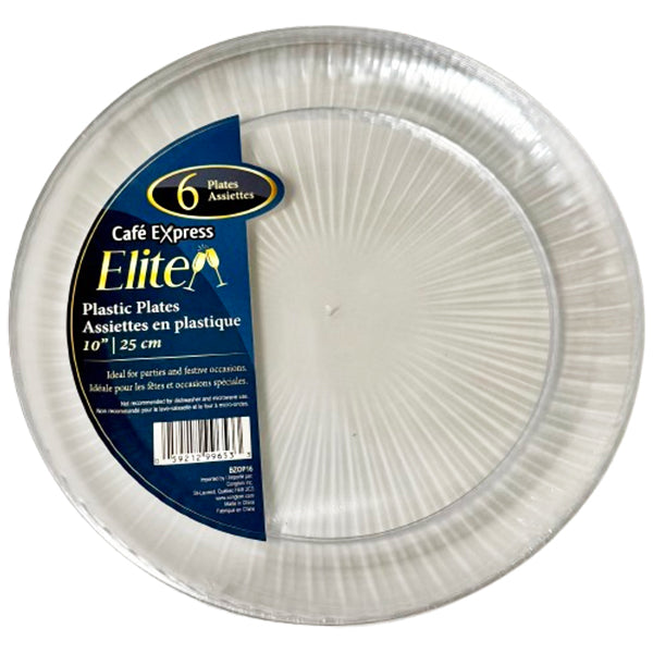 Elite 10 in Clear Polystyrene Plates