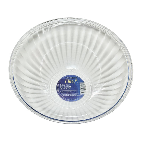 C.e. Elite Clear Polystyrene 48 oz Salad Bowl