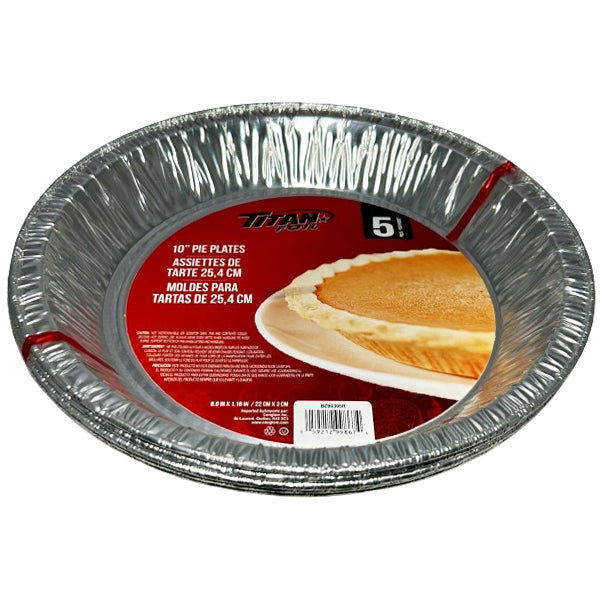 Titan Foil 10" Aluminum Pie Pans 5 ct