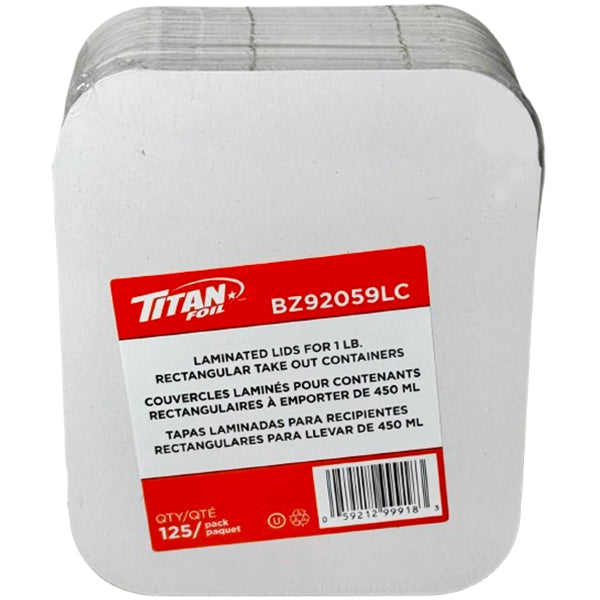 Titan Lid for 1LB Oblong Containers 4x125 ct