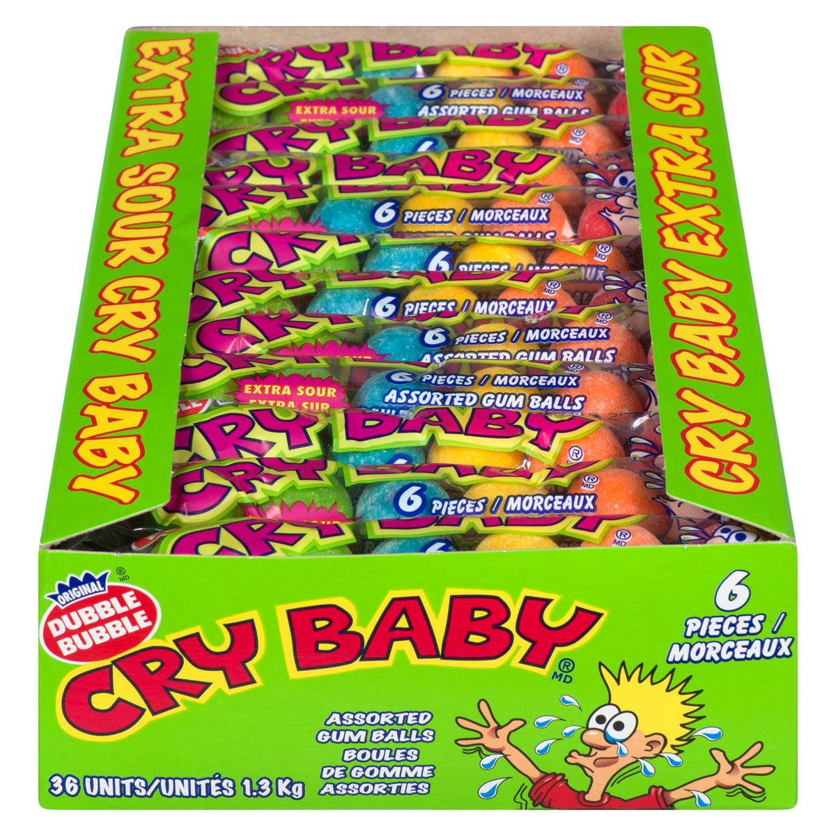 Dubble Bubble Cry Baby Sour Gumballs 6 ct