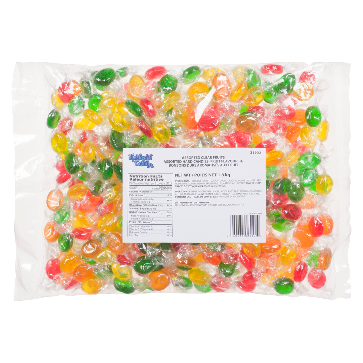 Exclusive Candy Assorted Clear Fruit Drops 1.8 kg