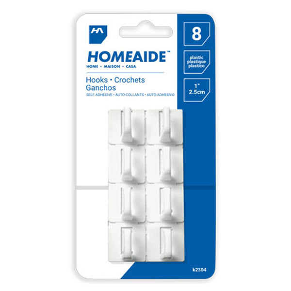Home-aide Sticky Back Cup Hooks 8 ct