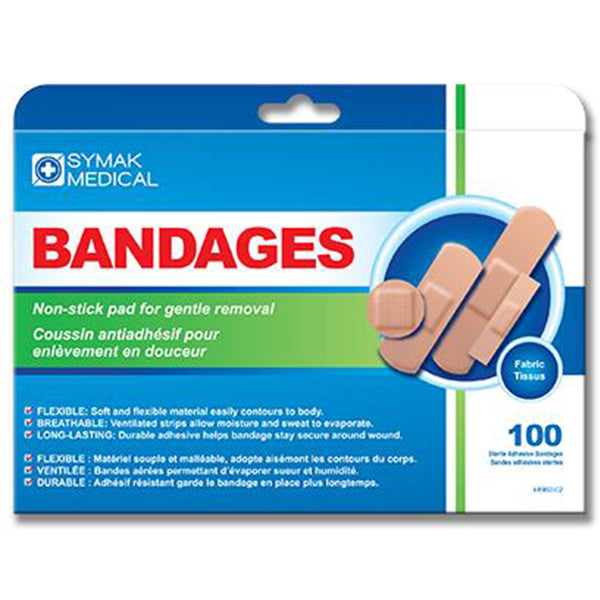 Symak Fabric Bandages 100-Pack