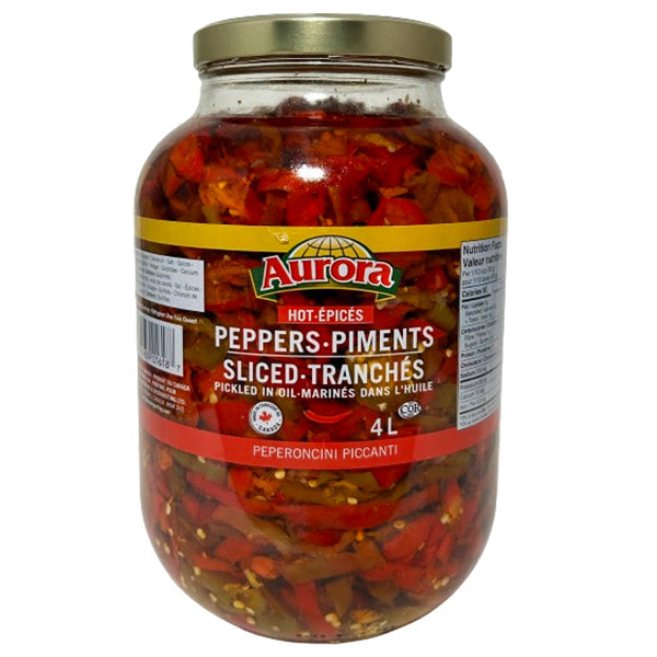 Aurora Peppers Hot Sliced in Oil 4 L