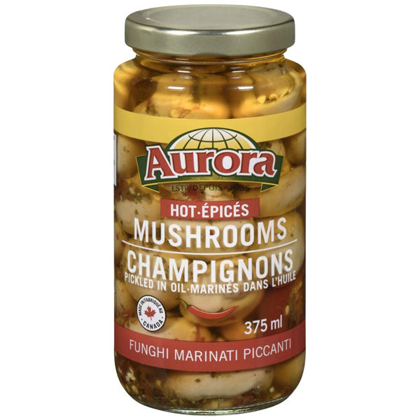 Aurora Hot Marinated Mushrooms 375 mL