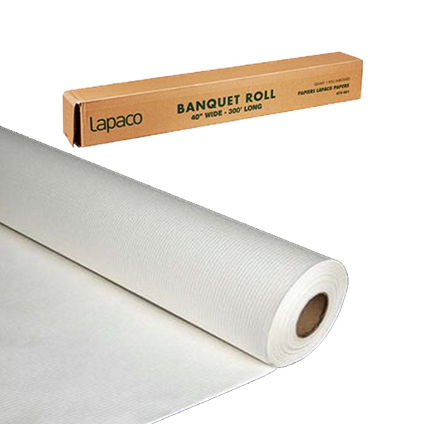 Lapaco 54"x150' Banquet White Paper Roll