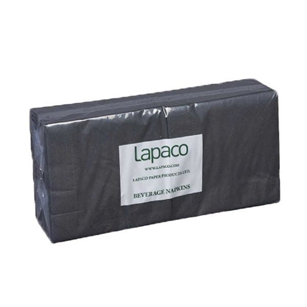 Lapaco Beverage Napkins 2PLY Black 200 ct