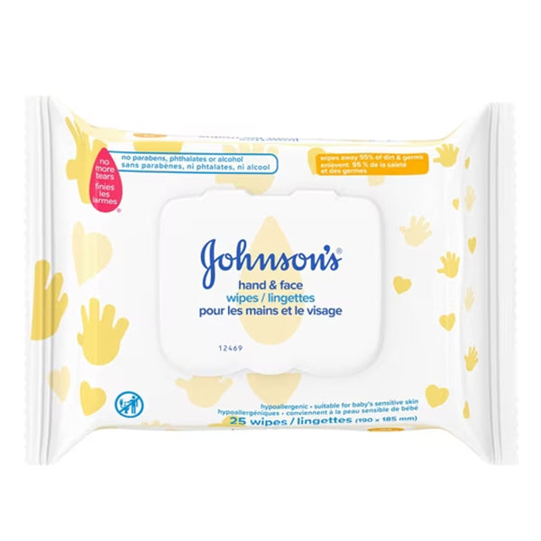 Johnson & Hand Face Wipes 25 ct