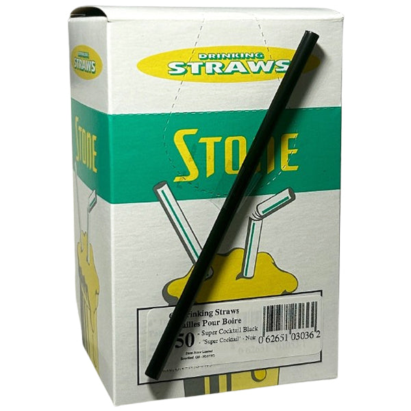 Stone Straw 6" Black Cocktail 250 ct
