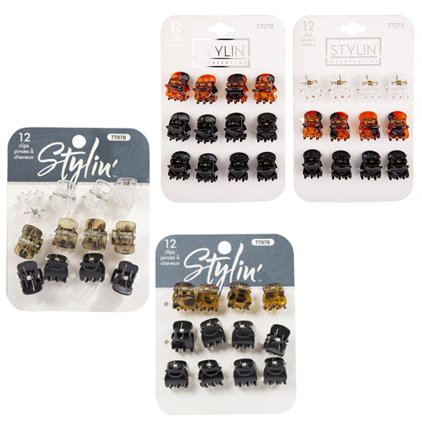 Stylin Hair Clips 2 Styles 12 pc