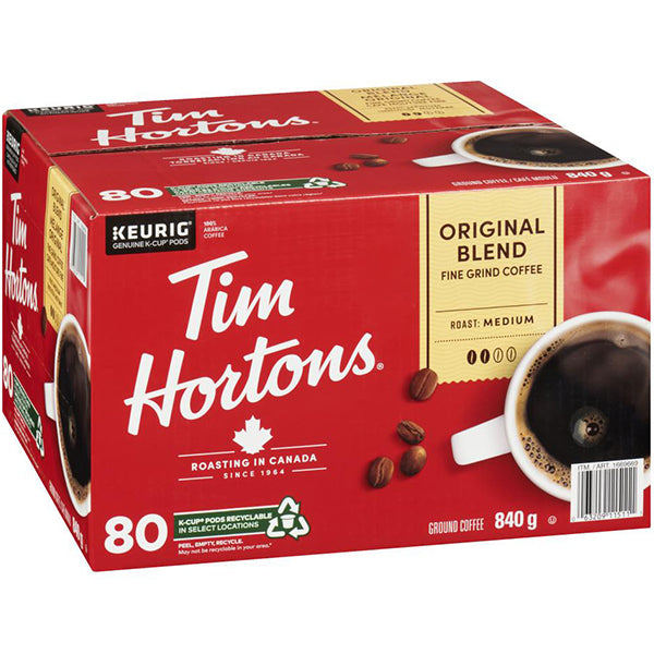 Tim Hortons Th Original Blend Coffee 80 Kcup 840 g