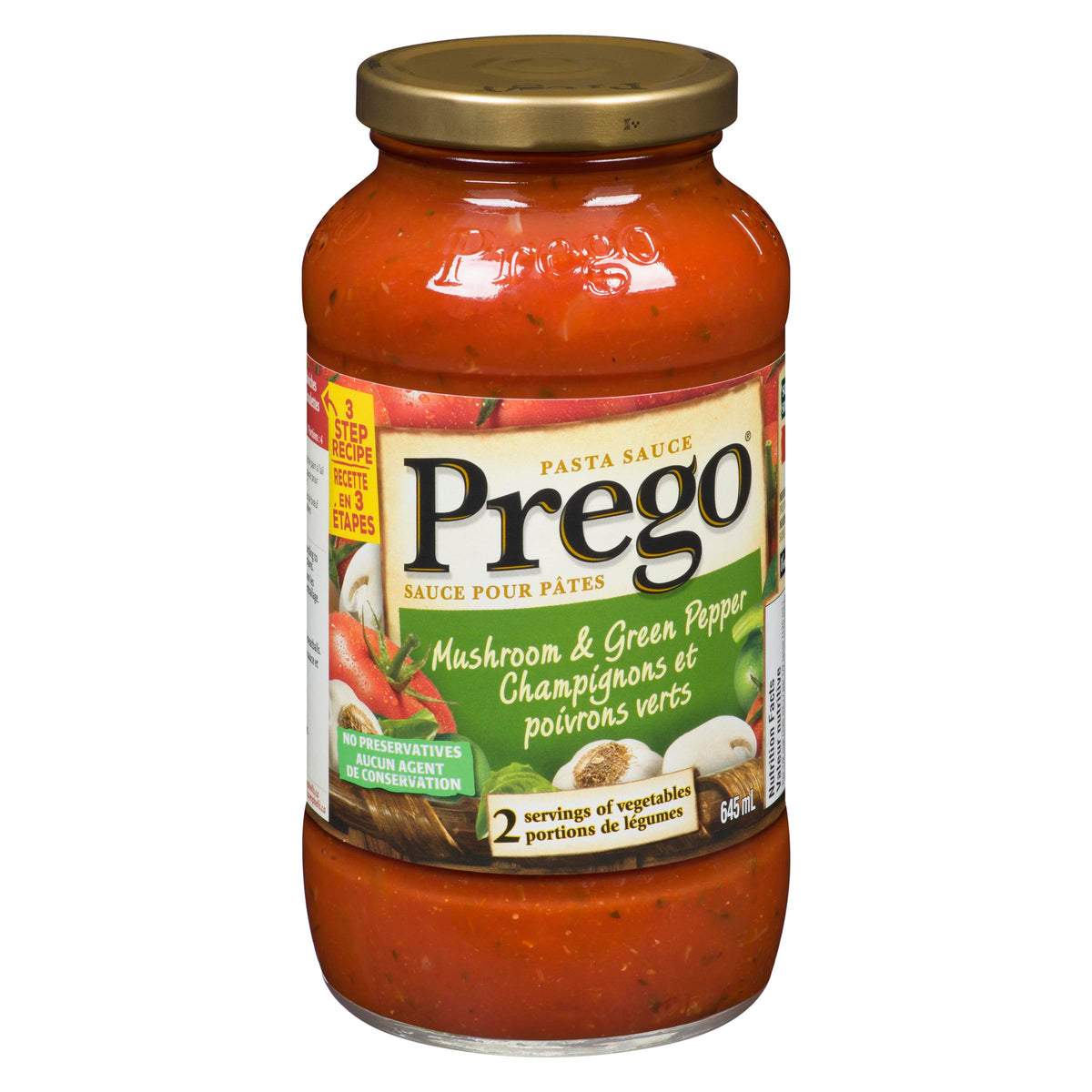 Prego Pasta Sauce Mushroom/grn Peprs 645 mL
