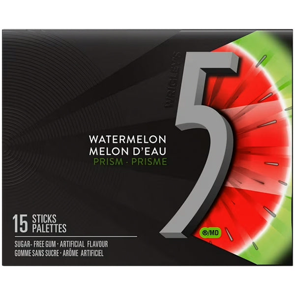 5 Gum Prism Watermelon 15 ct